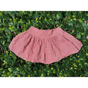 Vintage Red White Gingham Mini Skirt Size XS